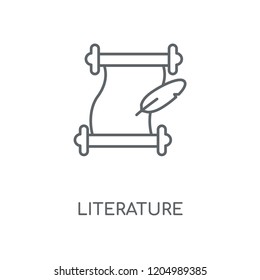 Literature linear icon. Literature concept stroke symbol design. Thin graphic elements vector illustration, outline pattern on a white background, eps 10.
