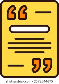 Literature quote Flat Style Sample EPS Icon