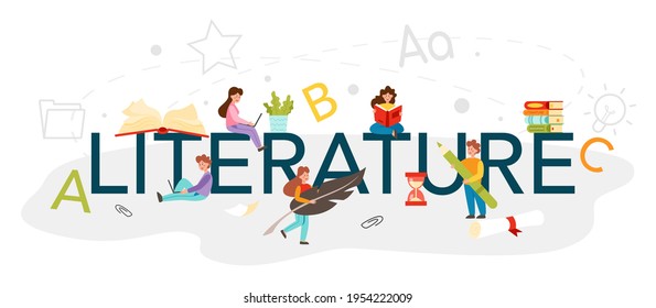 Literature typographic header. Study ancient and modern novel writers.