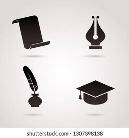 Literature vector icon set. 