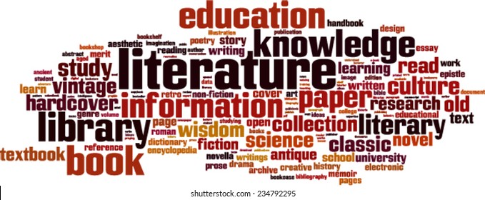 Literature word cloud concept. Vector illustration