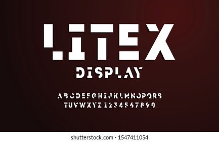 Litex: Modern artistic typography uppercase font. Nice alphabet futuristic lettering display. Vector illustration.