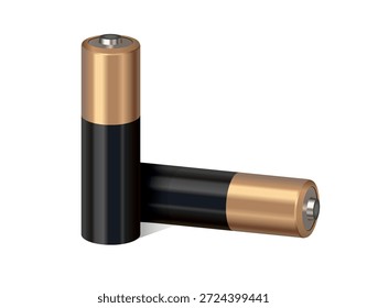 Baterías de litio aisladas sobre fondo blanco. Vector 3D ilustración
