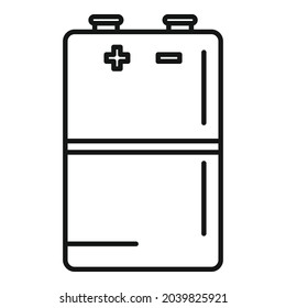 Lithium battery icon outline vector. Full energy. Electric life