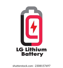 Lithium Battery Logo. Includes Letters LG. Simple Design.