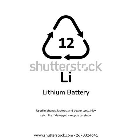Lithium Battery material recycle icon

