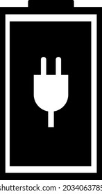 Lithium battery with plug icon vector illustration.