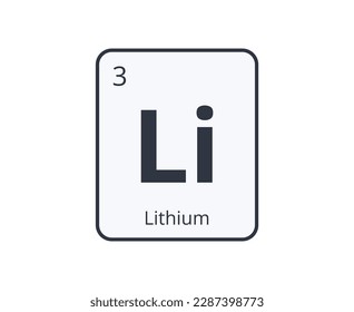 Lithium Chemical Element Graphic for Science Designs.
