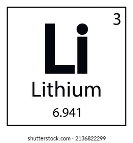 Lithium. A chemical element of the periodic table.