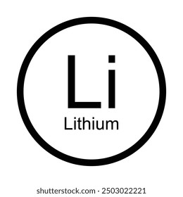 lithium chemical icon periodic illustration design
