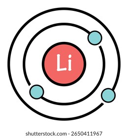 Lithium formule color line icon. Pictogram for web page, mobile app, promo