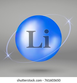 Lithium Icon. Mineral Drop Pill Capsule. Mineral Complex Design