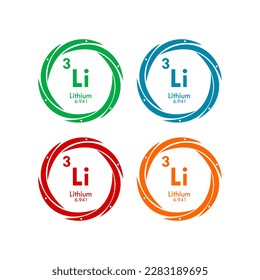 lithium icon set. vector template illustration  for web design
