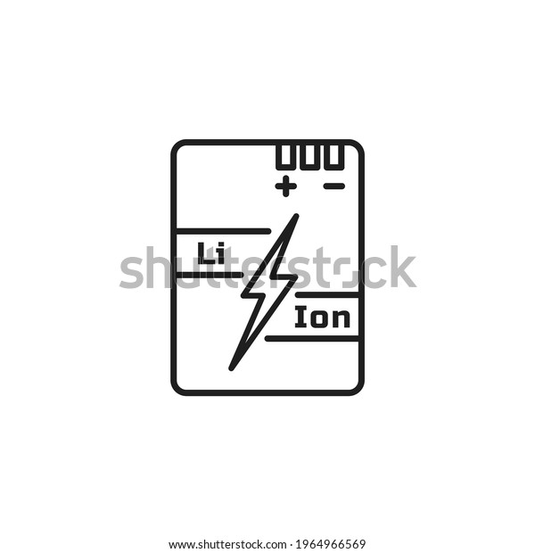 Lithium ion battery\
icon vector\
illustration