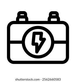 Lithium ions battery symbol - renewable energy, sustainability and ecology icon.