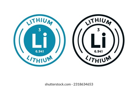 Lithium logo badge design. this is chemical element of periodic table symbol. Suitable for business, technology, molecule, atomic symbol 