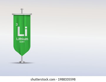Lithium symbol flag with vector illustration