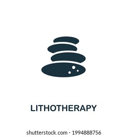Lithotherapy icon. Monochrome simple element from therapy collection. Creative Lithotherapy icon for web design, templates, infographics and more