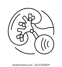 lithotripsy urology line icon vector. lithotripsy urology sign. isolated contour symbol black illustration
