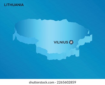 LITHUANIA 3D Isometric map with Capital Mark Vilnius Vector Illustration Design