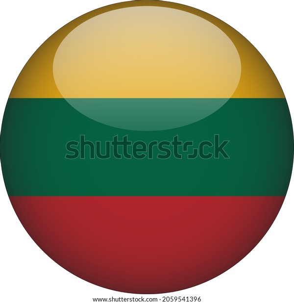Lithuania 3d Rounded Country Flag Icon Stock Vector (Royalty Free ...