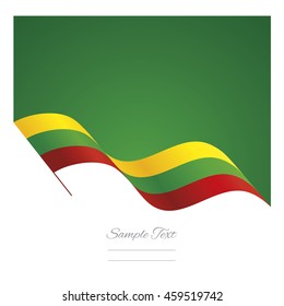 Lithuania abstract wave flag ribbon vector background