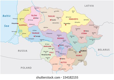 Lithuania Administrative Map