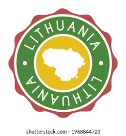 Lithuania Badge Map Vector Seal. National Symbol Country Stamp Design Icon Label. 