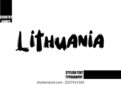 Lithuania Bold Text Typography Text Country Name