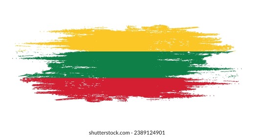  Lithuania brush flag, Lithuania flag brush watercolor flag design element
