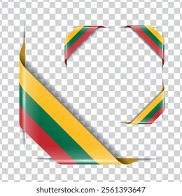  Lithuania corner national flag with shadow