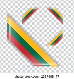  Lithuania corner national flag with shadow
