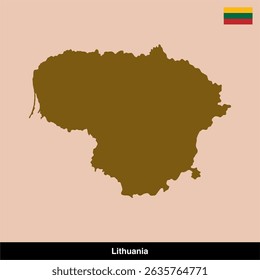 Lithuania country map vector isolated on transparent background