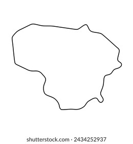 Lithuania country simplified map. Thin black outline contour. Simple vector icon