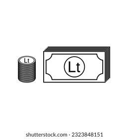 Lithuania Currency Symbol, Lithuanian Litas Icon, LTL Sign. Vector Illustration
