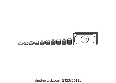 Lithuania Currency Symbol, Lithuanian Litas Icon, LTL Sign. Vector Illustration