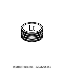 Lithuania Currency Symbol, Lithuanian Litas Icon, LTL Sign. Vector Illustration