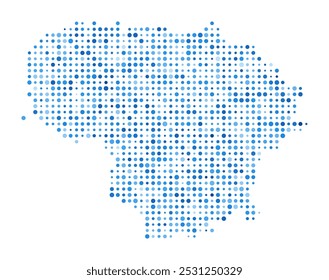 Litauen - Punktkarte. Digitale Landschaftsform. Litauen, Vektorbild. Land Form blau kreisförmige Punkte. Lebendige Vektorgrafik.