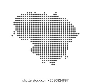 Lithuania - Dotted Map. Map formed by Dots. Vector Illustration