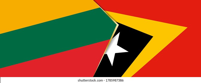 Lithuania and East Timor flags, two vector flags symbol of relationship or confrontation.