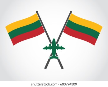 Lithuania Emblem Airplane Trip 