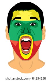 Lithuania fan face - series of similar images