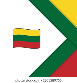Plantilla de diseño de fondo de resumen de marca de Lituania. Cartel en medios sociales del Día de la Independencia de Lituania. Plantilla de Lituania