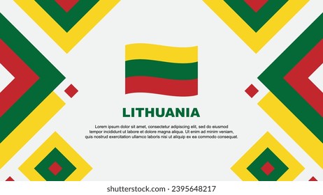 Plantilla de diseño de fondo de resumen de marca de Lituania. Ilustración de vectores de papel tapiz del Día de la Independencia de Lituania. Plantilla de Lituania