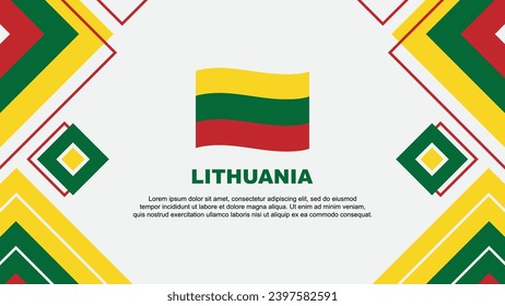 Litauische Flaggenvorlage für abstrakte Hintergrunddesigns. Litauen Unabhängigkeitstag Banner-Vektorgrafik. Litauischer Hintergrund