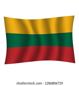 Lithuania flag background with cloth texture. Lithuania Flag vector illustration eps10. - Vector
