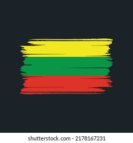 Pincel de bandera de Lituania. Bandera nacional