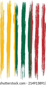 Lithuania flag with brush paint textured isolated  on png or transparent background,Symbol of Lithuania, vector  illustration