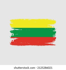 Lithuania flag brush stroke. National flag