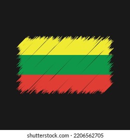 Litauische Flagge Pinselstriche gestrichen